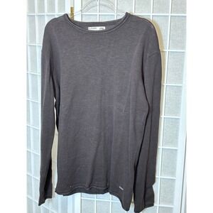 Gentle‎ Park G.Park Mens XXL Charcoal Grey Cotton Long Sleeve Knit Sweater